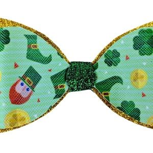 New Handmade Girls Large St Paddy's Day Hair Bow